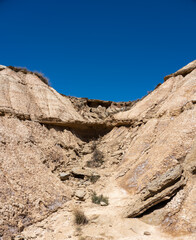 Fototapeta premium a semi-desert natural region or badlands composing clay, chalk and sandstone