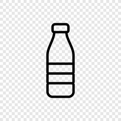 Bottle simple icon vector. Flat design. Transparent grid.ai