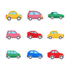 car cartoon icon set