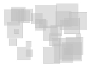 Abstract gray squares overlay with transparent PNG background