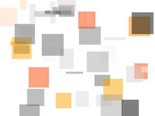 Abstract orange grey squares and rectangles overlay with transpa