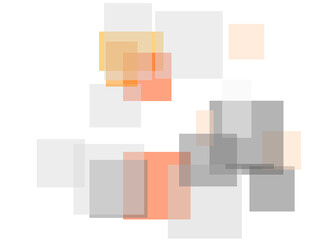 Abstract grey orange squares and rectangles overlay with transpa