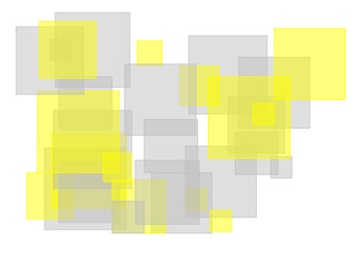 Abstract gray yellow squares overlay with transparent PNG backgr