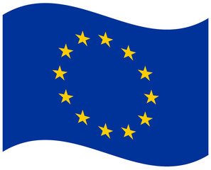 Waving flag of Europe transparent PNG