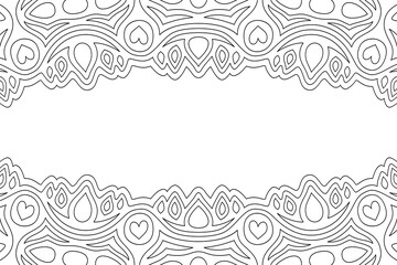 Coloring book art with vintage valentine border