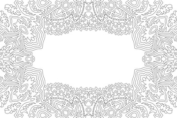 Obraz premium Line art for coloring book with fantasy border