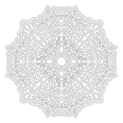 Line art for coloring book with oriental pattern