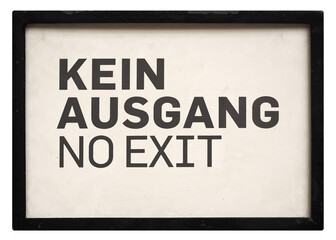 German sign transparent PNG. Kein Ausgang (No exit)