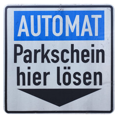 German sign transparent PNG. Pay parking ticket here