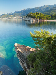 Montenegrin Adriatic coast with the city of Budva in the background.