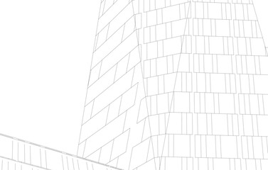 Fototapeta premium Architecture building 3d drawing vector illustration
