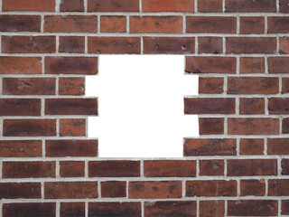 Red brick wall with hole transparent PNG