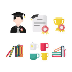 icon set education or working subject