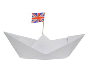 Paper ship with UK Flag transparent PNG