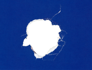 cardboard collage shelling hole in wall