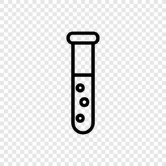 Test tube logo simple icon vector. Flat design. Transparent grid.ai