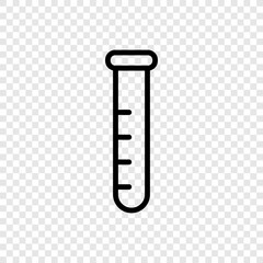 Test tube simple icon vector. Flat design. Transparent grid.ai