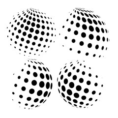 Abstract grunge halftone globe textured background design vector set