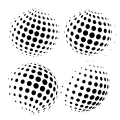 Abstract grunge halftone globe textured background design vector set