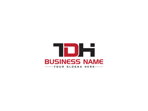 Letter TDH Logo Icon, Colorful TD t d h Logo Letter Vector Art With Red Black Colorful Design For Your Company