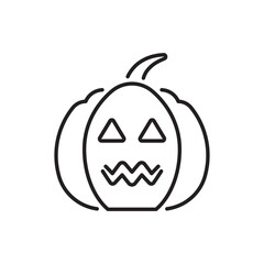 Happy Pumpkin vector Outline Icon Design illustration. Halloween Symbol on White background EPS 10 File
