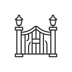 Gate vector Outline Icon Design illustration. Halloween Symbol on White background EPS 10 File