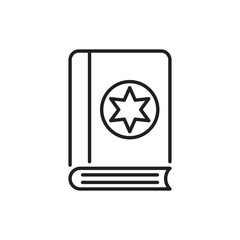 Magic Book vector Outline Icon Design illustration. Halloween Symbol on White background EPS 10 File