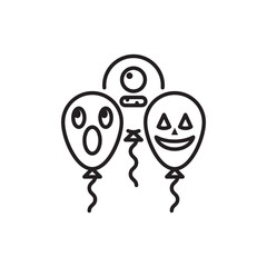 Halloween Balloons vector Outline Icon Design illustration. Halloween Symbol on White background EPS 10 File