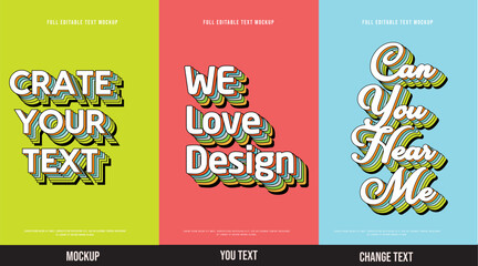 Modern poster design template 3D Text Effect Mockup /full editable text	
 - obrazy, fototapety, plakaty