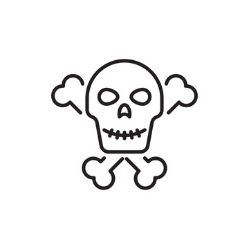 Ghost Skullvector Outline Icon Design illustration. Halloween Symbol on White background EPS 10 File