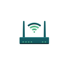 Wifi Router Technology 3D Illustrations