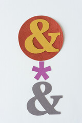 ampersand asterisk ampersand on blank white paper