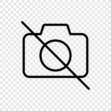 Camera, no photo logo simple icon vector. Flat design. Transparent grid.ai