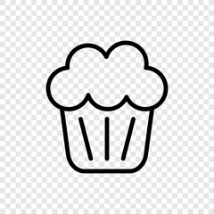 Cupcake simple icon vector. Flat design. Transparent grid.ai