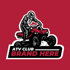 ATV offroad club logo vector isolated. Best for ATV related industry 