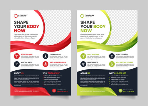 GYM Fitness Flyer Poster Template Design