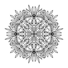 Vector mandala for coloring book. Decorative circular ornaments.