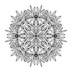 Vector mandala for coloring book. Decorative circular ornaments.