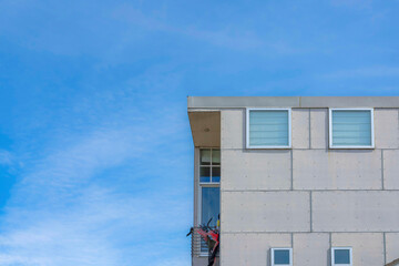 Side view of an apartment building with steel wall claddings in San Francisco, California