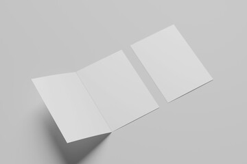 Blank A4 Bi-Fold Brochure Mockups