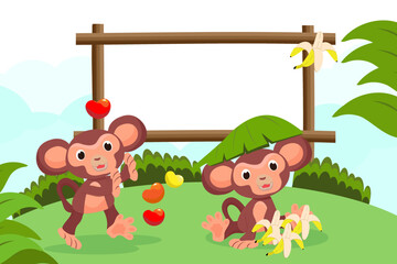 Cute animals in Zoo, Placards and banner in zoos Design for banner, layout, annual report, web, flyer, brochure, ad.