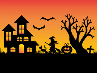 Halloween Background Silhouette Illustration
