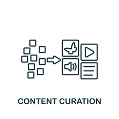 Content Curation icon. Monochrome simple Community icon for templates, web design and infographics