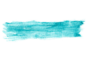 Handmade turquoise watercolor brush strokes. Isolated png illustration, transparent background. Asset for overlay, texture, pattern,  montage, collage, grain, shape source.