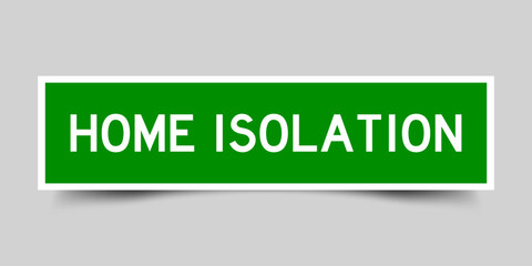 Sticker label with word home isolation in color on gray background