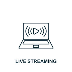 Live Streaming icon. Monochrome simple Community icon for templates, web design and infographics