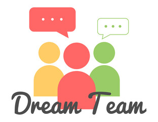 Dream team. Team work. people icon linear, team leader icon, team leader icon illustration, team leader vector icon simple and modern linear design. Flat symbol