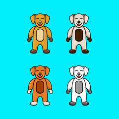 Cute dog mascot series icons and illustrations.
