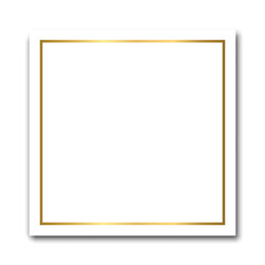 Modern gold vector empty frame isolated on white background. Metal square gradient. Template for web, app, banners. Elegant color. Premium quality old steel.