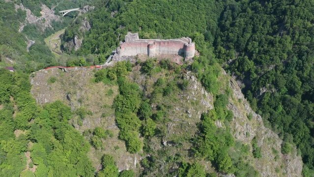 Poienari castle ruins - the fortress of Vlad Tepes (Dracula) near Arefu, Arges County, Romania